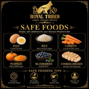 What can German Shepherds eat safe foods infographic