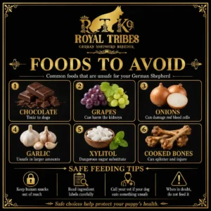 Foods German Shepherds should avoid for puppy safety