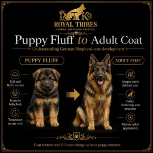 Long coat German Shepherd coat development from puppy fluff to adult coat