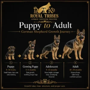 German Shepherd growth stages from puppy to adult size
