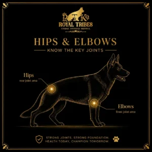 German Shepherd hips and elbows health check illustration