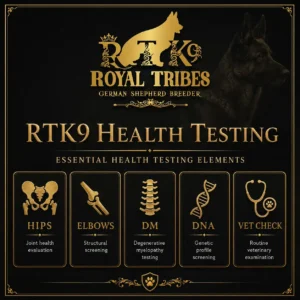 German Shepherd breeder health testing for hips elbows DM and DNA