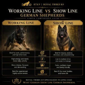 German Shepherd types comparison between working line and show line