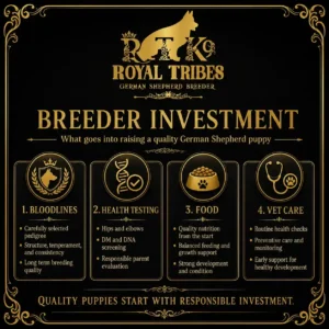 High quality German Shepherd puppy cost and breeder investment