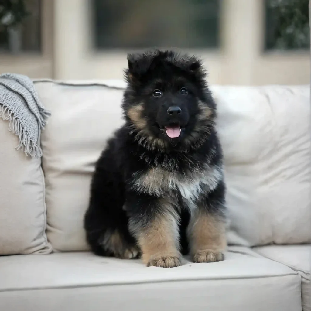 Flash RTK9 Team ( Male ) Black and Red Long Coat German Shepherd Puppy coat detail photo 03 by Royal Tribes K9 in Hermosa