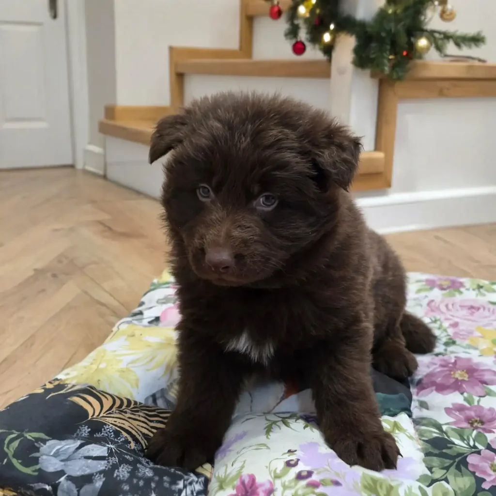 Sentinel ( Male ) ( imported ) Full Liver (Chocolate) Long Coat German Shepherd Puppy profile photo 01 by Royal Tribes K9