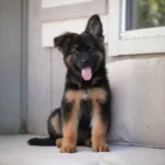 Korben RTK9 Team ( Male ) Black and Red Long Coat German Shepherd Puppy standing portrait 04 by Royal Tribes K9