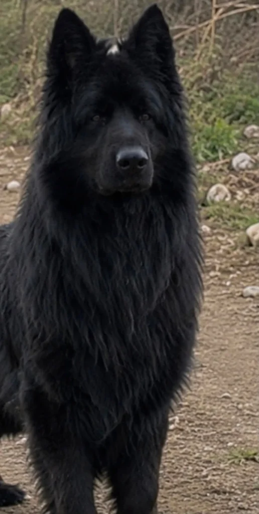 Dexter Morgan Full Black German Shepherd sire, AKC DN64563205.